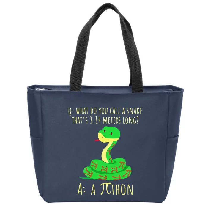 Python Pithon Pi Symbol Funny Math Teacher Pi Day Zip Tote Bag