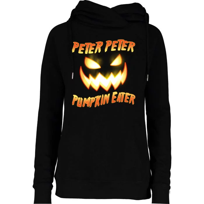 Peter Peter Pumpkin Eater Jack O Lantern Womens Funnel Neck Pullover Hood