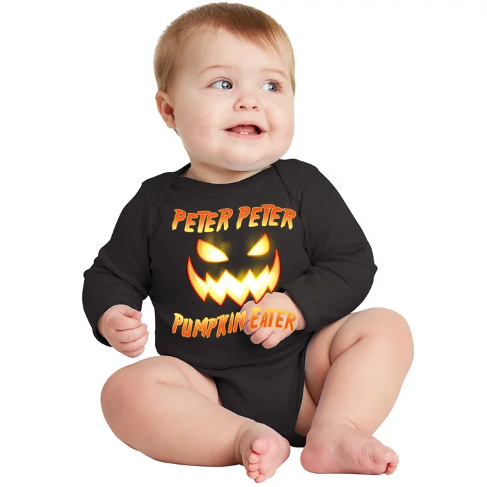 Peter Peter Pumpkin Eater Jack O Lantern Baby Long Sleeve Bodysuit