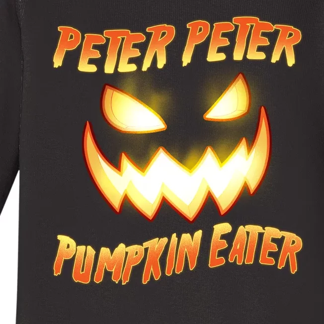 Peter Peter Pumpkin Eater Jack O Lantern Baby Long Sleeve Bodysuit