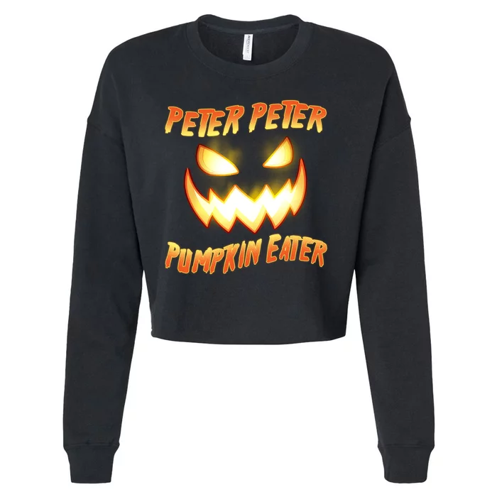 Peter Peter Pumpkin Eater Jack O Lantern Cropped Pullover Crew