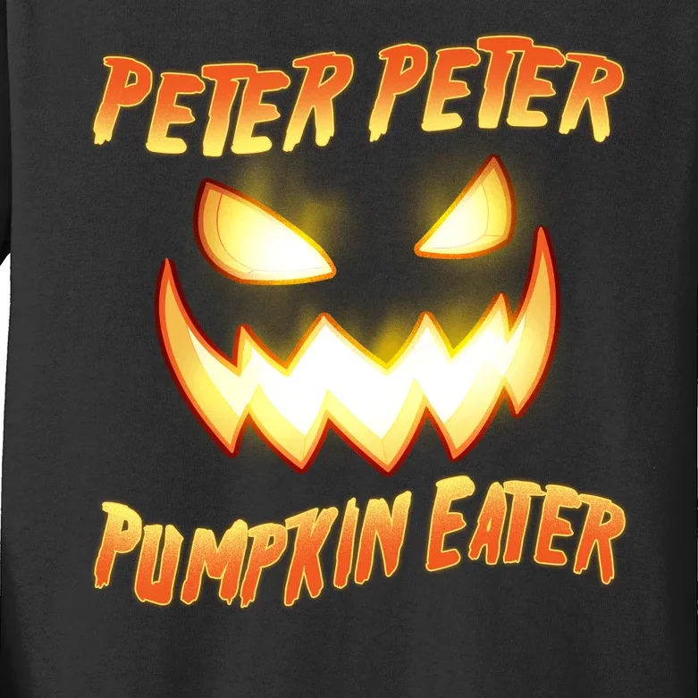 Peter Peter Pumpkin Eater Jack O Lantern Kids Long Sleeve Shirt