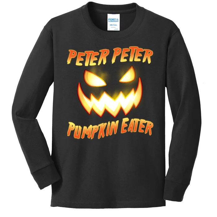 Peter Peter Pumpkin Eater Jack O Lantern Kids Long Sleeve Shirt