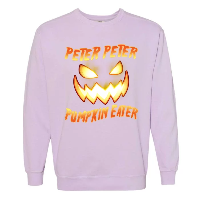 Peter Peter Pumpkin Eater Jack O Lantern Garment-Dyed Sweatshirt