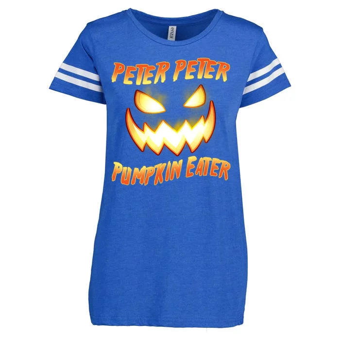 Peter Peter Pumpkin Eater Jack O Lantern Enza Ladies Jersey Football T-Shirt