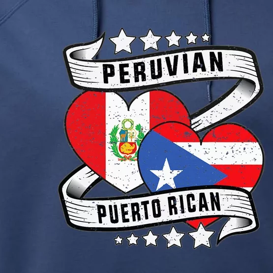 Peruvian Puerto rican Half Peruvian half Puerto rican Performance Fleece Hoodie