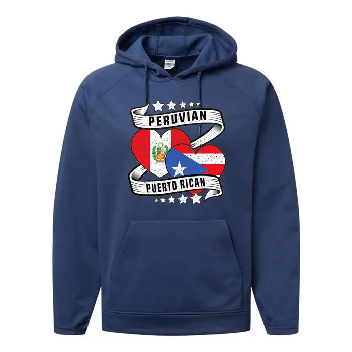 Peruvian Puerto rican Half Peruvian half Puerto rican Performance Fleece Hoodie