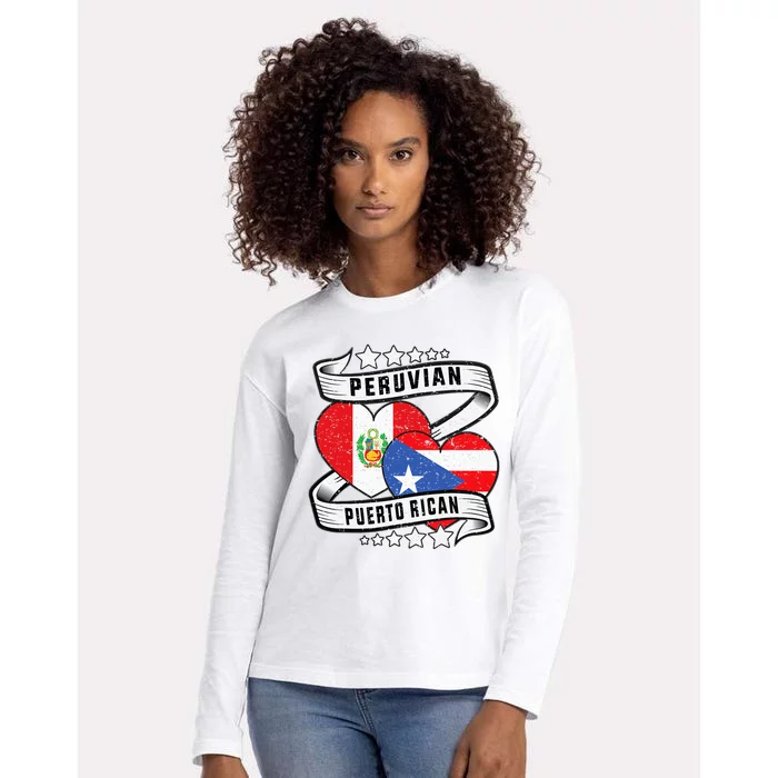 Peruvian Puerto rican Half Peruvian half Puerto rican Womens Cotton Relaxed Long Sleeve T-Shirt