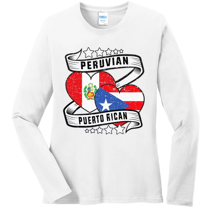 Peruvian Puerto rican Half Peruvian half Puerto rican Ladies Long Sleeve Shirt