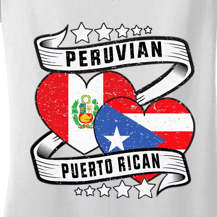 Peruvian Puerto rican Half Peruvian half Puerto rican Women's V-Neck T-Shirt