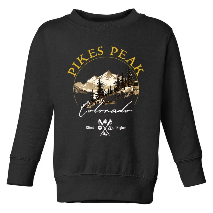 Pikes Peak Retro Vintage Pikes Peak Souvenir Toddler Sweatshirt