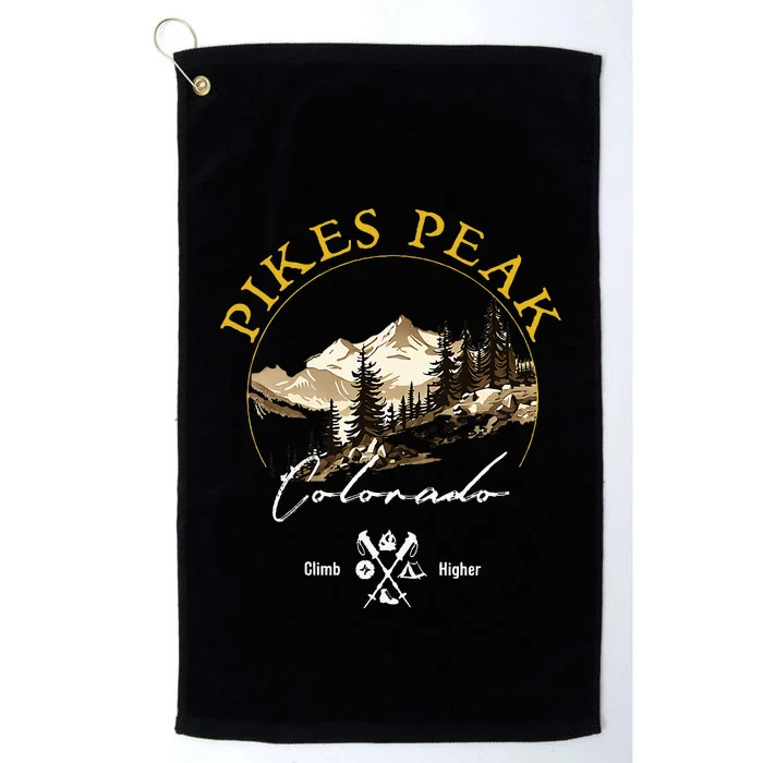 Pikes Peak Retro Vintage Pikes Peak Souvenir Platinum Collection Golf Towel