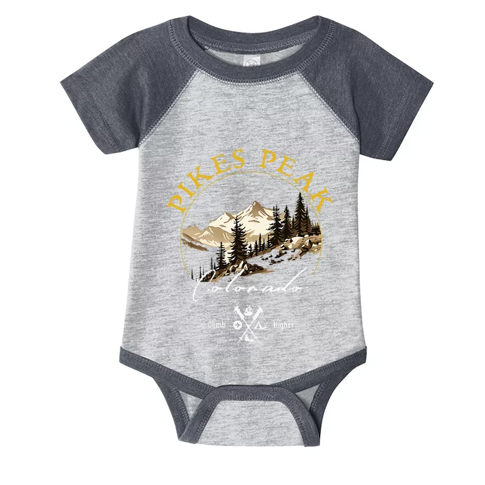 Pikes Peak Retro Vintage Pikes Peak Souvenir Infant Baby Jersey Bodysuit