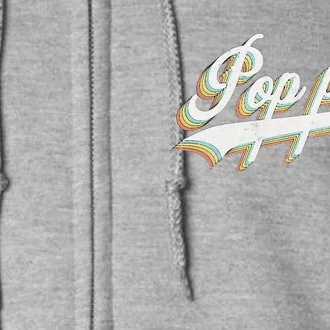 Pop Pop Retro Style Father’s Day Gift For Papa Grandpa Full Zip Hoodie