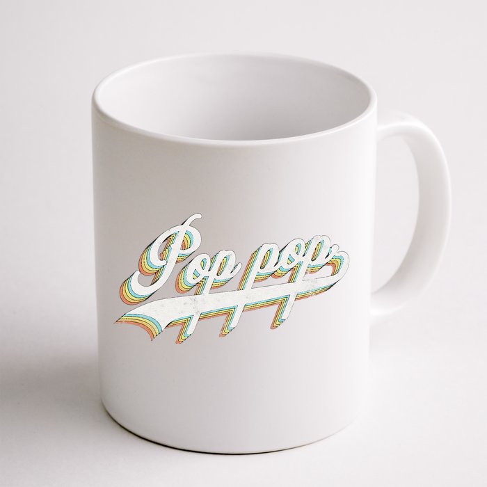 Pop Pop Retro Style Father’s Day Gift For Papa Grandpa Front & Back Coffee Mug