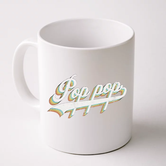 Pop Pop Retro Style Father’s Day Gift For Papa Grandpa Front & Back Coffee Mug