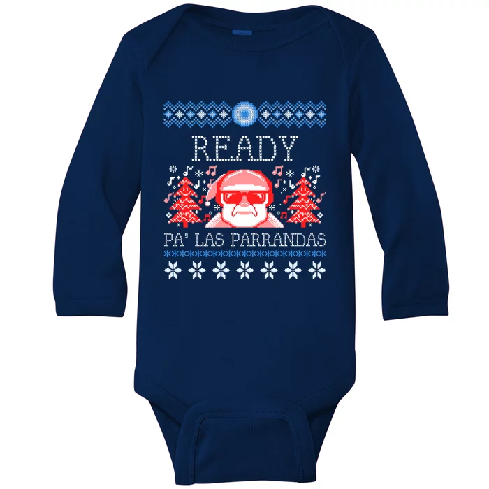 Parranda Puerto Rico Ugly Christmas Sweater Navidad Boricua Gift Baby Long Sleeve Bodysuit