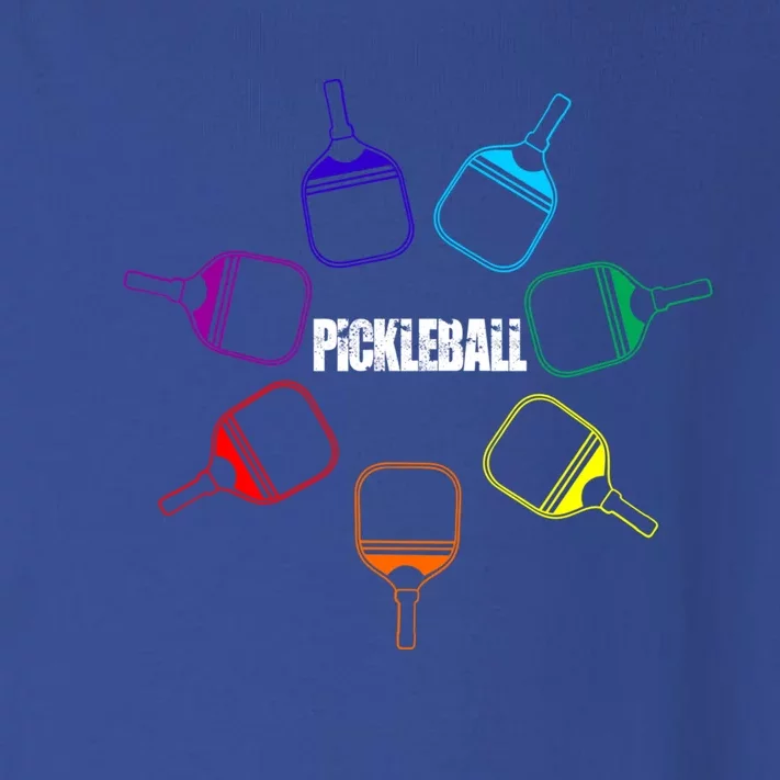 Pickleball Paddle Rainbow Funny Gift For Pickleball Fan Gift Toddler Long Sleeve Shirt