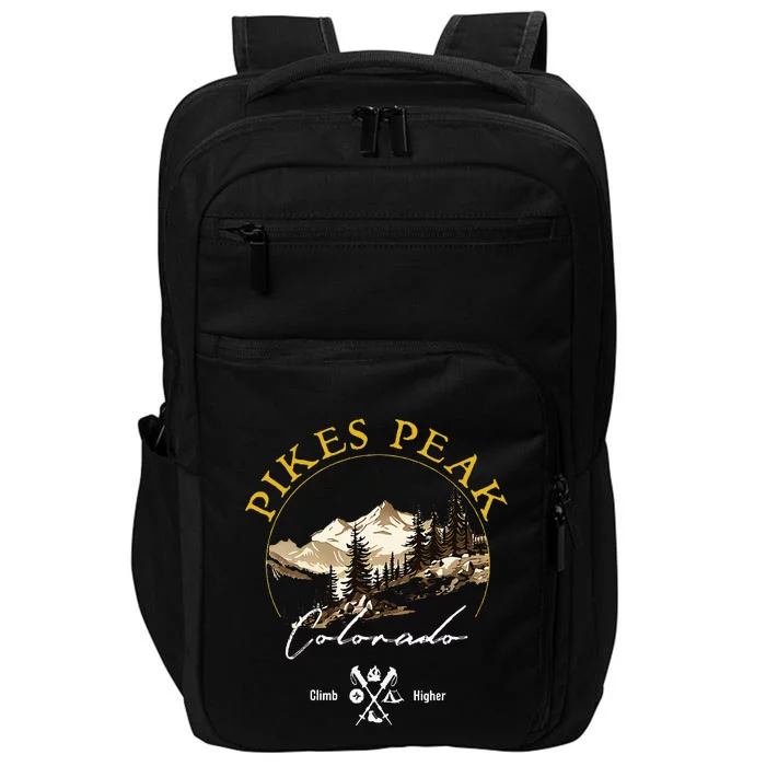 Pikes Peak Retro Vintage Apparel Pikes Peak Souvenir Impact Tech Backpack