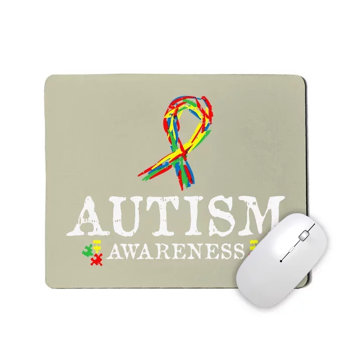 Puzzle Piece Ribbon Autism Awareness Gifts For Adults Mousepad