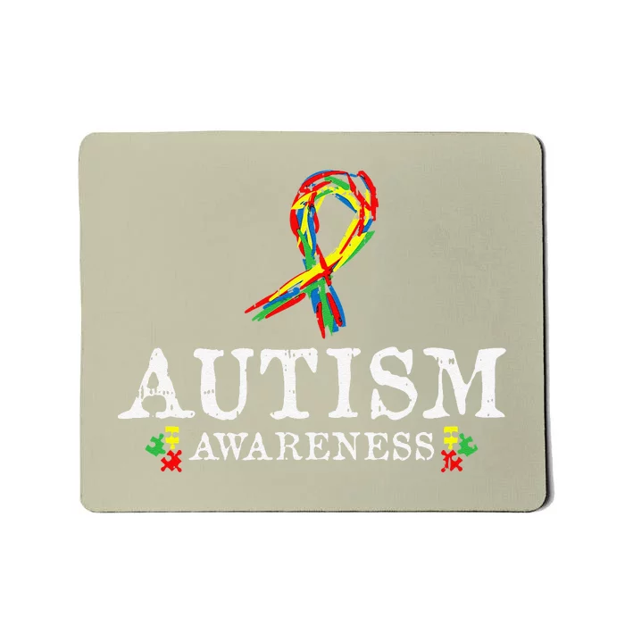 Puzzle Piece Ribbon Autism Awareness Gifts For Adults Mousepad