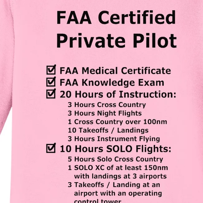 Private Pilot Requirements & Completion Checks Premium Baby Long Sleeve Bodysuit