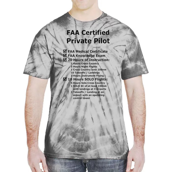 Private Pilot Requirements & Completion Checks Premium Tie-Dye T-Shirt