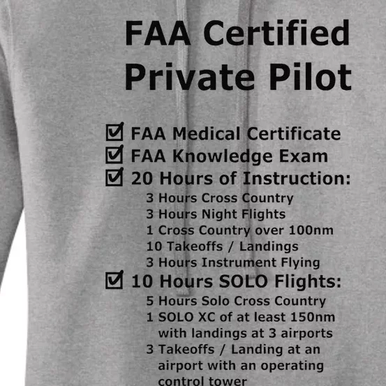 Private Pilot Requirements & Completion Checks Premium Women's Pullover Hoodie