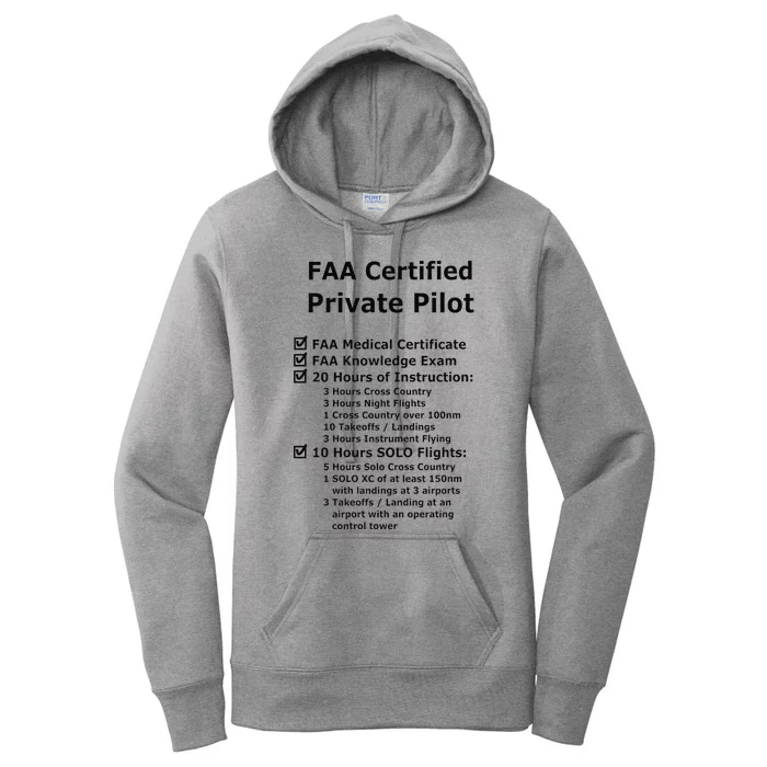 Private Pilot Requirements & Completion Checks Premium Women's Pullover Hoodie