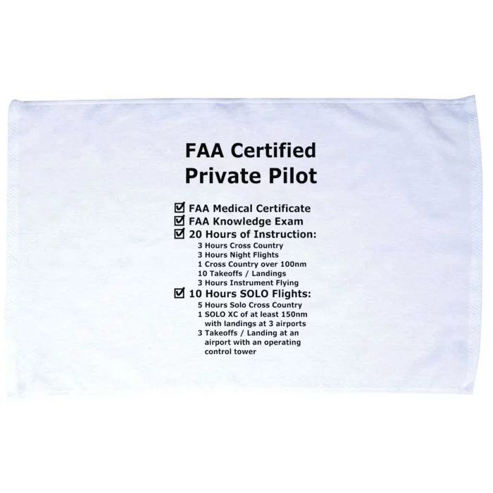 Private Pilot Requirements & Completion Checks Premium Microfiber Hand Towel