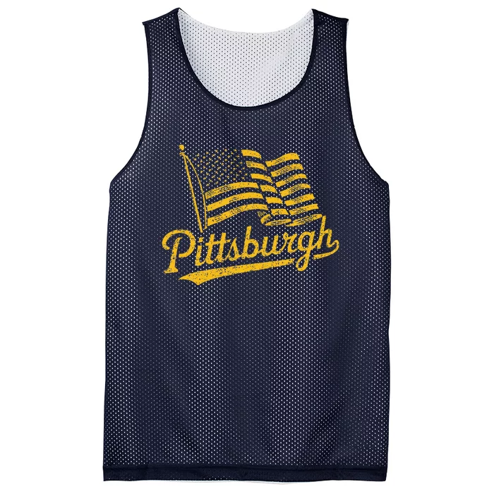 Pittsburgh Pennsylvania Retro Usa American Flag Pride Mesh Reversible Basketball Jersey Tank