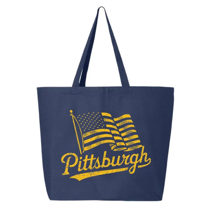 Pittsburgh Pennsylvania Retro Usa American Flag Pride 25L Jumbo Tote