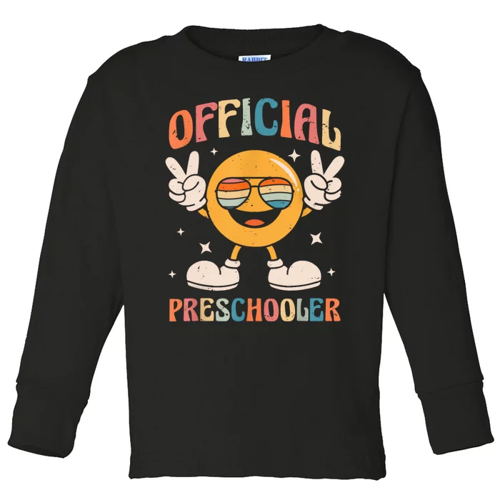 Preschooler Preschool Retro Back To School Kids Toddler Long Sleeve Shirt