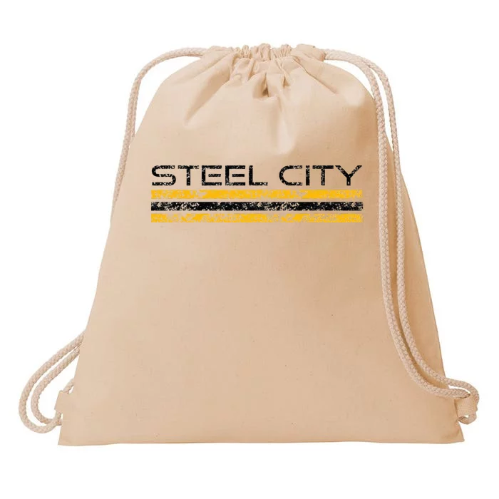 Pittsburgh Pennsylvania Retro Vintage Weathered Drawstring Bag