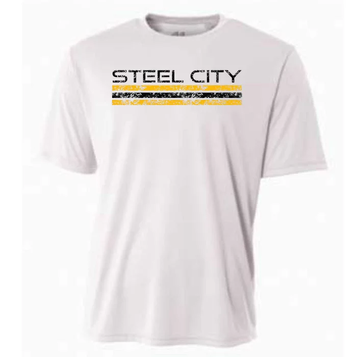 Pittsburgh Pennsylvania Retro Vintage Weathered Cooling Performance Crew T-Shirt