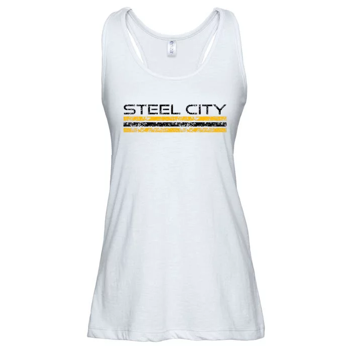 Pittsburgh Pennsylvania Retro Vintage Weathered Ladies Essential Flowy Tank