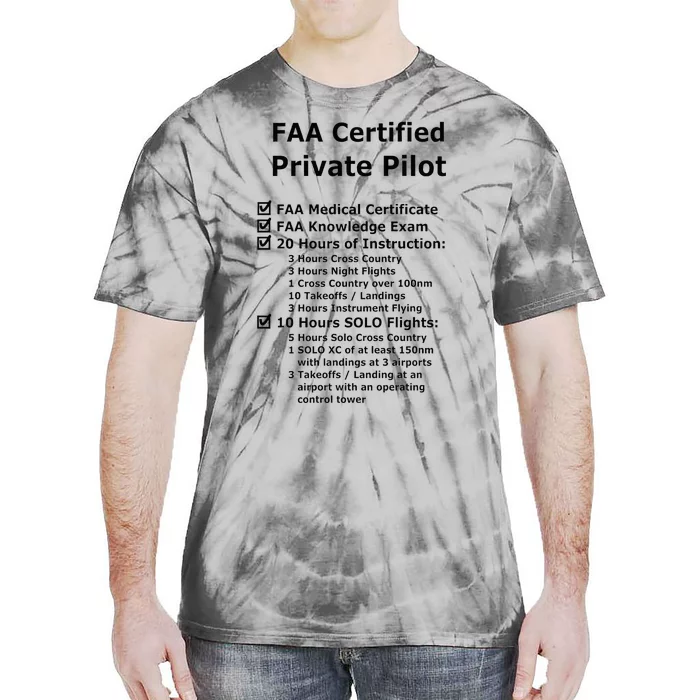 Private Pilot Requirements & Completion Checks Tie-Dye T-Shirt