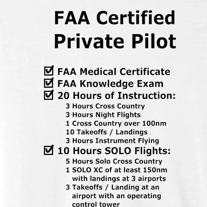 Private Pilot Requirements & Completion Checks ChromaSoft Performance T-Shirt