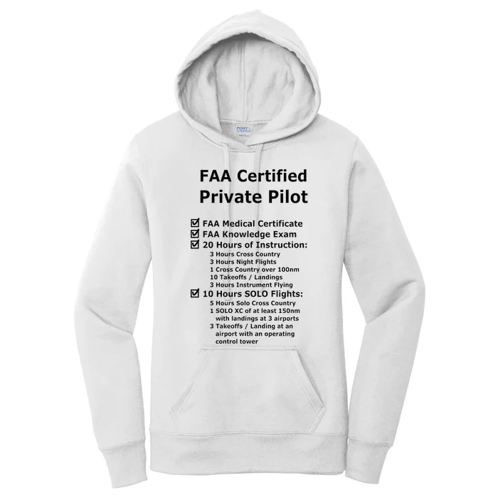 Private Pilot Requirements & Completion Checks Women's Pullover Hoodie