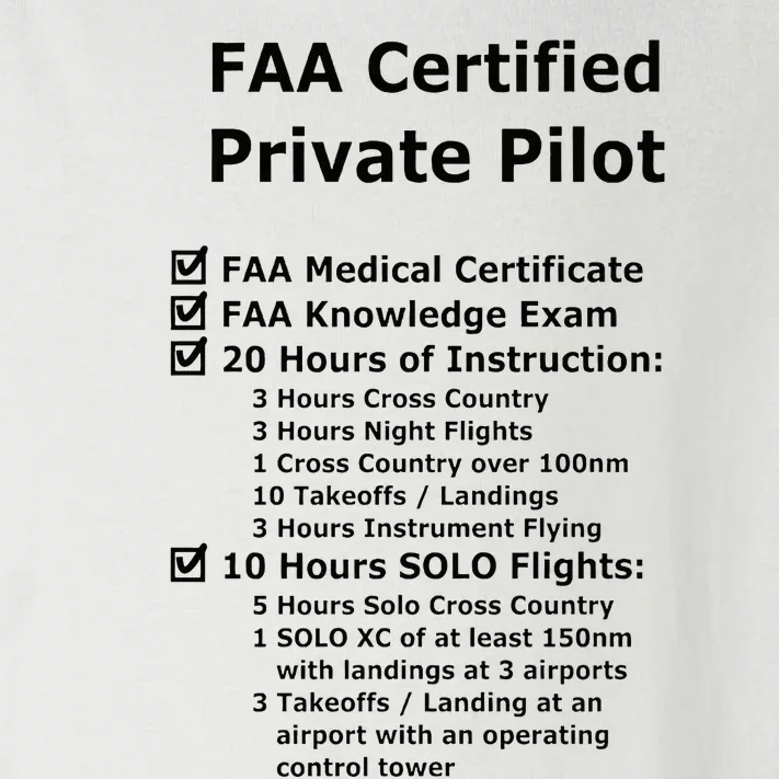 Private Pilot Requirements & Completion Checks Toddler Long Sleeve Shirt