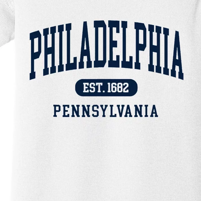 Philadelphia Pennsylvania Retro Throwback Souvenir Baby Bodysuit