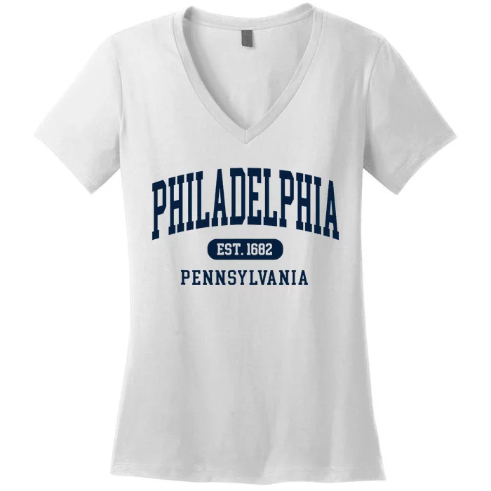 Philadelphia Pennsylvania Retro Throwback Souvenir Women's V-Neck T-Shirt