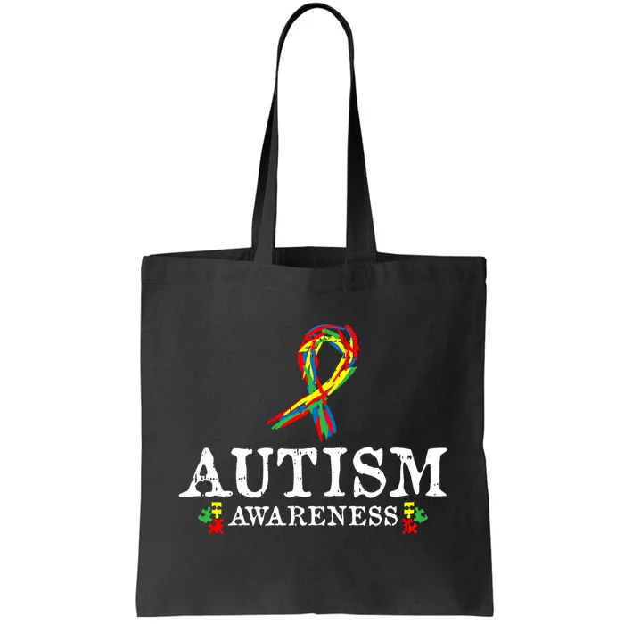 Puzzle Piece Ribbon Autism Awareness Gifts For Adults Tote Bag