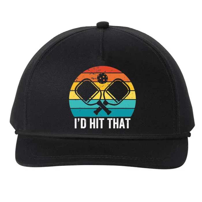 Pickleball Player retro I'd Hit That Retro Gift Snapback Five-Panel Rope Hat