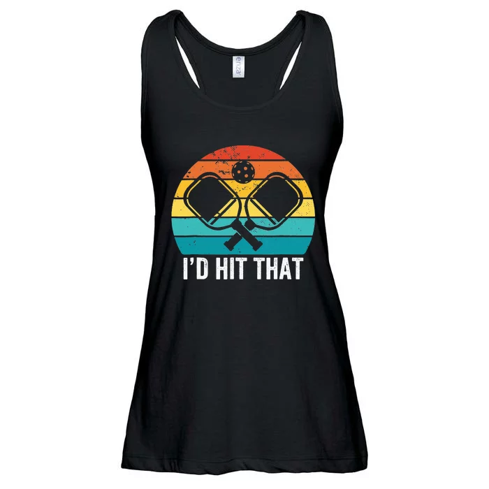 Pickleball Player retro I'd Hit That Retro Gift Ladies Essential Flowy Tank