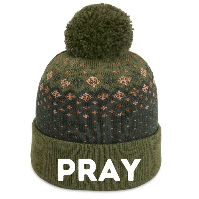 Pray The Baniff Cuffed Pom Beanie