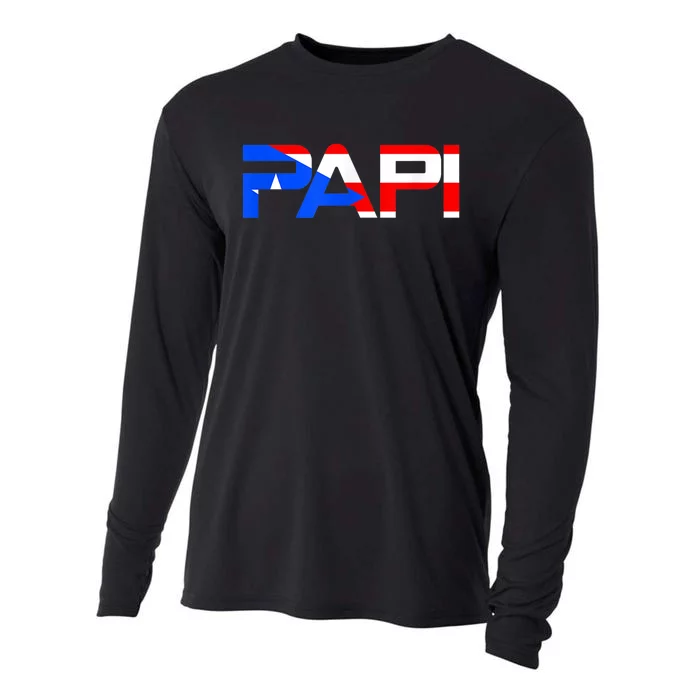 Papi Puerto Rico Flag Cooling Performance Long Sleeve Crew