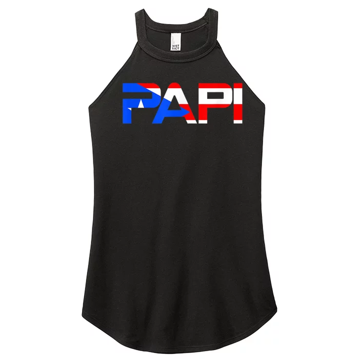 Papi Puerto Rico Flag Women’s Perfect Tri Rocker Tank