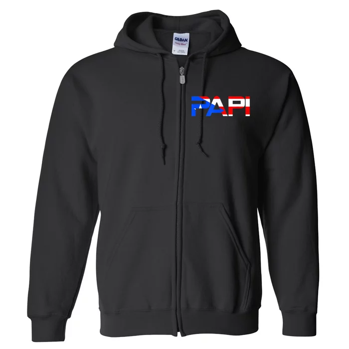 Papi Puerto Rico Flag Full Zip Hoodie