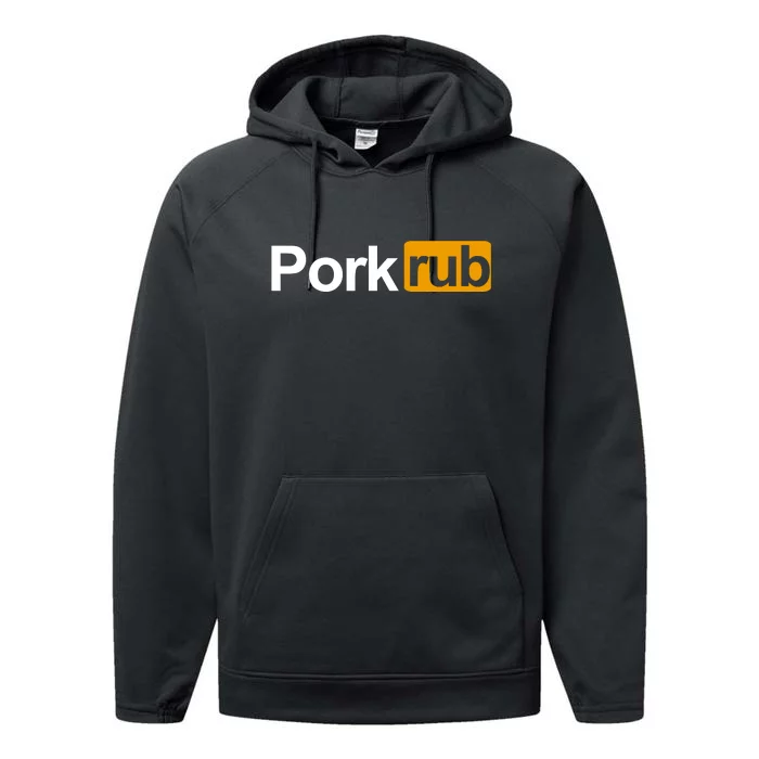 Porkrub, Pork Rub Funny BBQ Smoker & Barbecue Grilling Performance Fleece Hoodie